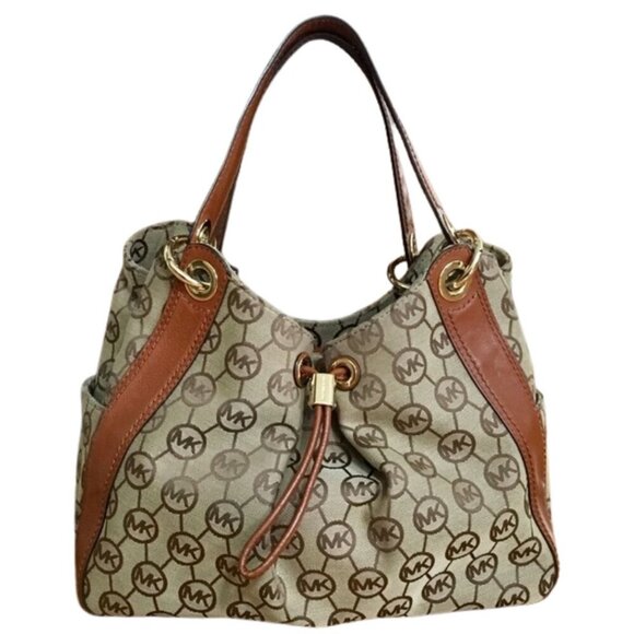 NEW Michael Kors Large Ludlow Shoulder Bag, Jacquard Brown